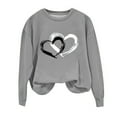 thumbnail image 5 of FAIWAD Women's Long Sleeve Pullover Tops Heart Print Round Neck Tops Spring Loose Plus Size Tunic Tops, 5 of 5