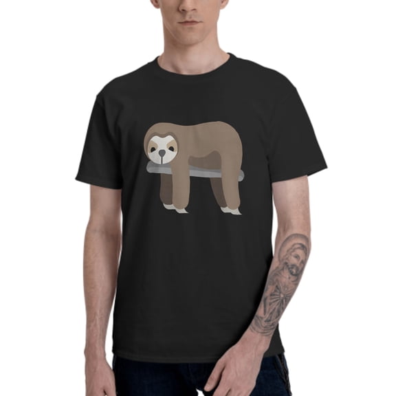 Animal Men's T-Shirt Cotton 100% Summer Tops Fashion Casual Cartoon Sloth Short Sleeves for Men Women Round Collar Top Tees