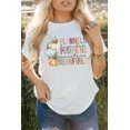 thumbnail image 1 of ABPHQTO Camiseta con gráfico de hogueras de calabazas de franela blanca para mujer, 1 of 5