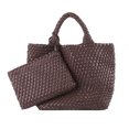 thumbnail image 1 of Bolso Mano Bolso Hombro Femenino Tejido PU Con Monedero (café), 1 of 6