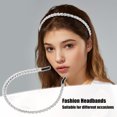 thumbnail image 2 of Imitación Diamante Pelo Aro Diadema, para Mujeres, Blanco, 0.24 Pulgadas Ancho, 2 of 7