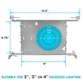 thumbnail image 3 of Luxrite New Construction Mounting Plate, 2-3-4 Inch, Extendable Hanger Bars, Sliding Plate, 4 Cutout Sizes - Recessed Lighting Shallow Housing 4 Pack, 3 of 6