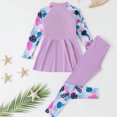 thumbnail image 4 of Cethrio Girls' Rash Guard Swimsuits, Quick-drying Long Sleeve 2 Piece Swim Shirts and Swim Bottoms Purple Size 8, 4 of 6