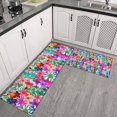 thumbnail image 2 of Pioneer Flower Floral Print Pattern Kitchen Rugs Sets Of 2,Anti Fatigue Kitchen Mat Rugs Non Slip Washable,Decorative Kitchen Floor Mats for Kitchen,Sink,Laundry,17"x30"+17"x47", 2 of 7
