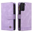 thumbnail image 2 of Feishell for Samsung Galaxy S21+ 5G 6.7 inch Zipper Wallet Case with Wrist Strap & Shoulder Strap,Premium PU Leather Magnetic Clasp Flip Holder Card Slots Crossbody Phone Case for Women Men,Purple, 2 of 18