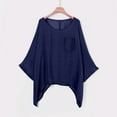 thumbnail image 4 of yunLCZ Women Shirts Women's Cotton And Linen Spring And Summer Loose Pocket Short Sleeved T Shirt, 4 of 6