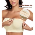thumbnail image 4 of Exerin Women's Strapless Wireless Non-Slip Lightly Padded Seamless Bandeau Bra(Beige,XXL), 4 of 7