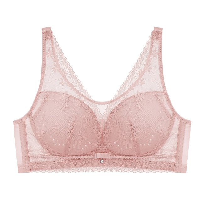 LOVZFMLL Bras for Women Woman's Lace Thin Style Ventilate Large Size Bra Without Steel Rim Pink 38/85CD