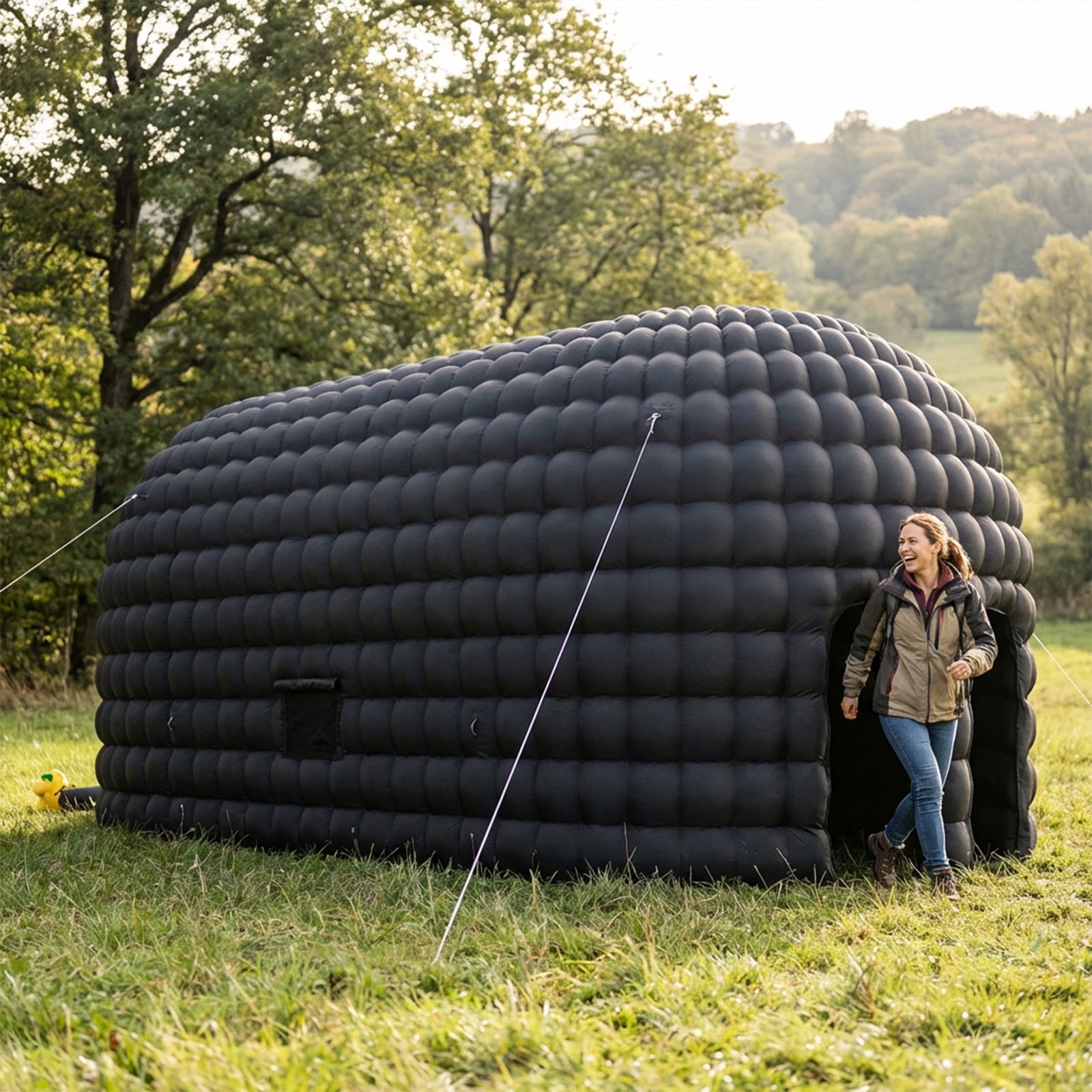 Inflatable Nightclub Party Tent 33.5x18.4x14.8ft, Portable Blow Up for Birthday, Wedding, Rental, Black