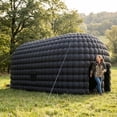 thumbnail image 3 of Twister.CK Outdoor Inflatable Nightclub Tent, 33.5x18.4x14.8 Ft Blow Up Party Tent with Roll-Up Door & Ventilation, with 950W Blower, for Adults Birthday, Wedding, Backyard, Black, 3 of 10