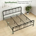 thumbnail image 3 of Gymax King Size Metal Bed Frame Headboard Footboard Platform Mattress Foundation, 3 of 10
