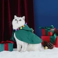 thumbnail image 6 of Beautynvta Cat Christmas Outfit, Green Pet Cloak with Hat with Star and Pompoms, Christmas Cats Dogs Decorative Cape Clothes, Pet Party Supplies Accessories, 6 of 6