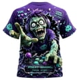 thumbnail image 4 of FASHOFT Men's Halloween Graphic T-Shirt Skeleton Pumpkin Zombie Gothic Scary Graphic Tee Funny Short Sleeve Shirt Dark Purple S, 4 of 4