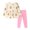 Beige, variant on Girls Clothes 2 Piece Outfits Top and Floral Legging Set for Fall Cool-Weather, School Days, Picture Day, Home, Park(Pink,4 Years)