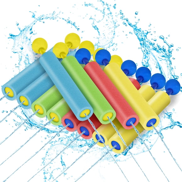 Lot de 12 Pistolets à Eau, Ensemble de Pistolets à Eau pour Enfants et Adultes, Pistolets à Eau avec Poignée en Plastique, Jouet d'Eau Parfait pour Piscine Extérieure et Plage