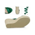 thumbnail image 2 of BLISSFUL STEP Platform Espadrilles Satin Lace Up Wedge Sandals for Women Dark Green 9.5, 2 of 6