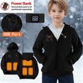 thumbnail image 6 of ATOGUTA Kids Electric Heated Hoodies Zip Up Electric Heating Sweatshirt Fleece Lined Winter Thermal Heated Jackets with No Battery Size 4T-13 Black, 6 of 6