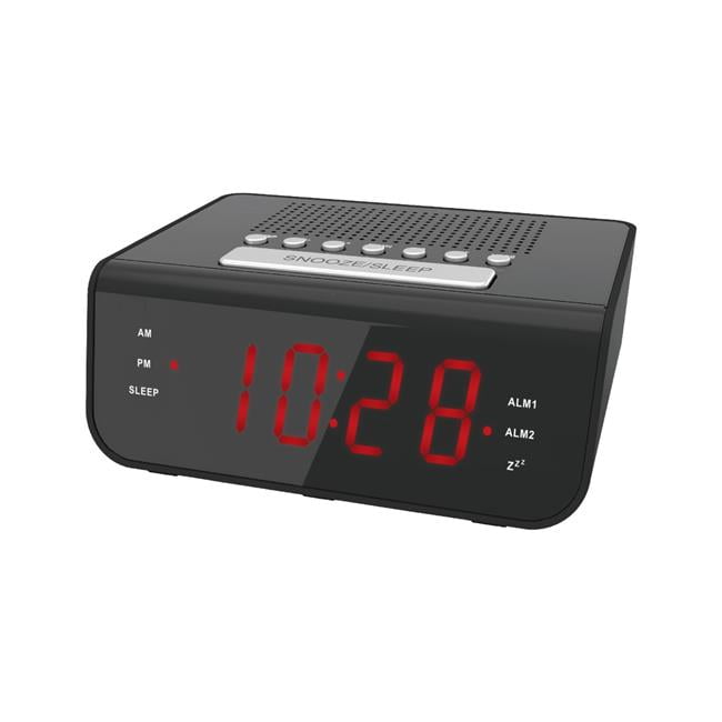 Industries R1655 Single Day Red LED Alarm Clock With AM & FM