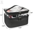thumbnail image 4 of Gustave Travel Cosmetic Makeup Bag Organizer Portable Double Layer Clear Makeup Brush Case Organizer Waterproof PU Leather Toiletry Bags with Zipper for Women (Black), 4 of 10