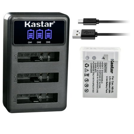 Image of Kastar 1x Battery + Triple Charger Compatible with Canon SD970 IS SD990 IS SX200 IS SX210 IS SX220 IS SX230 HS Digital 900 IS Digital 820 IS Digital 810 IS Digital 800 IS Digital 1000 Camera