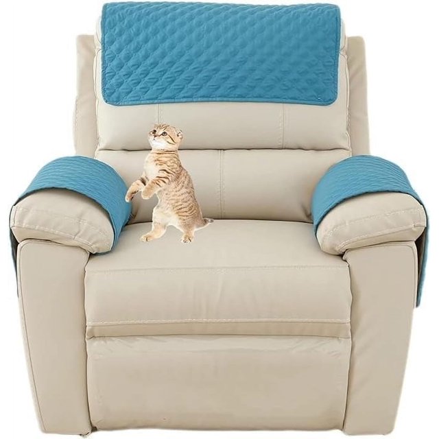 3/4/5 Pcs/Set Recliner Covers Armrest Covers for Recliner Chair with Storage Pockets Headrest Cover for Sofa Recliner Protector (Color : 29#, Size : 2-seater/4pcs)