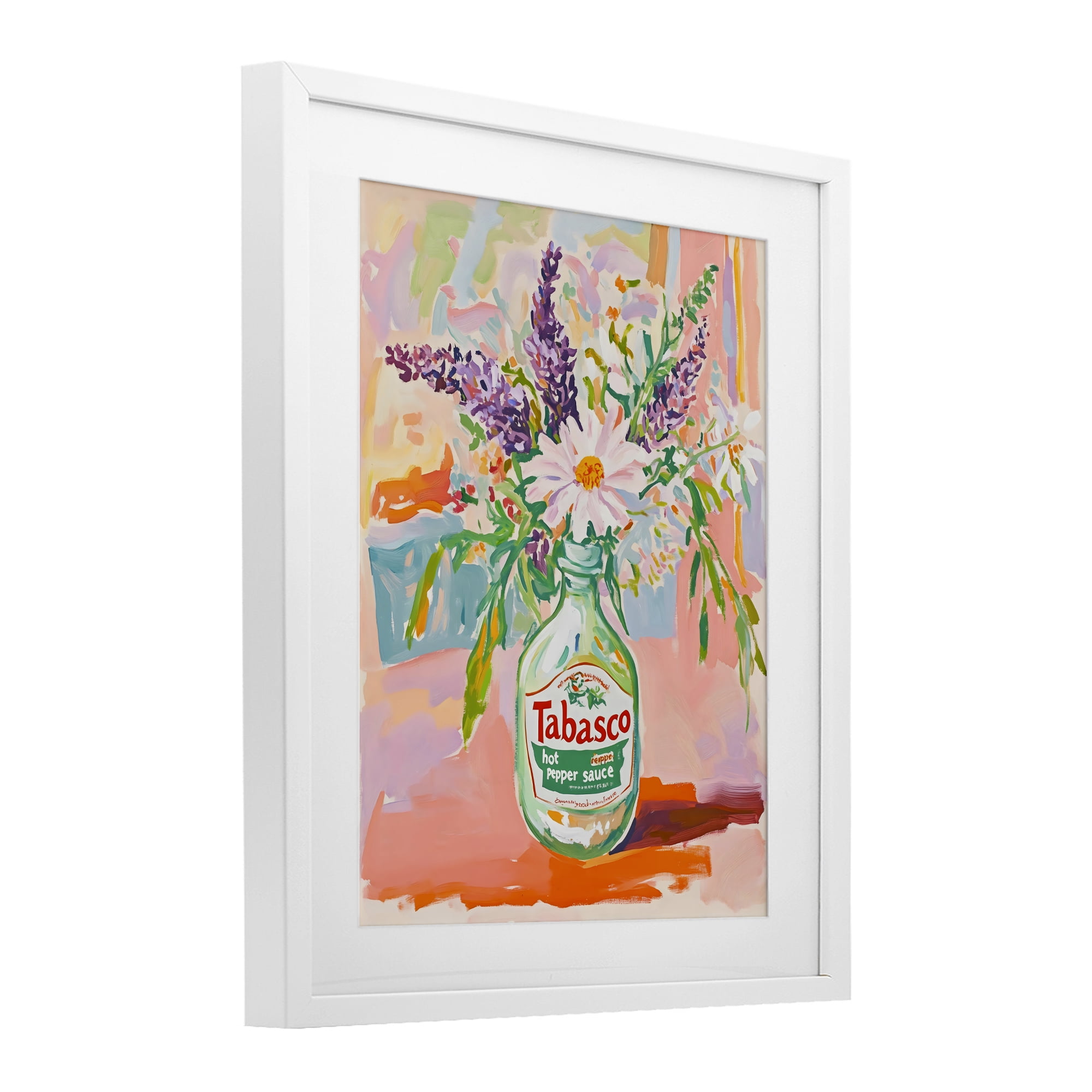 Stupell Industries Hot Sauce Bottle Bouquet White Framed Print Under Glass, design by The Prints Vibe