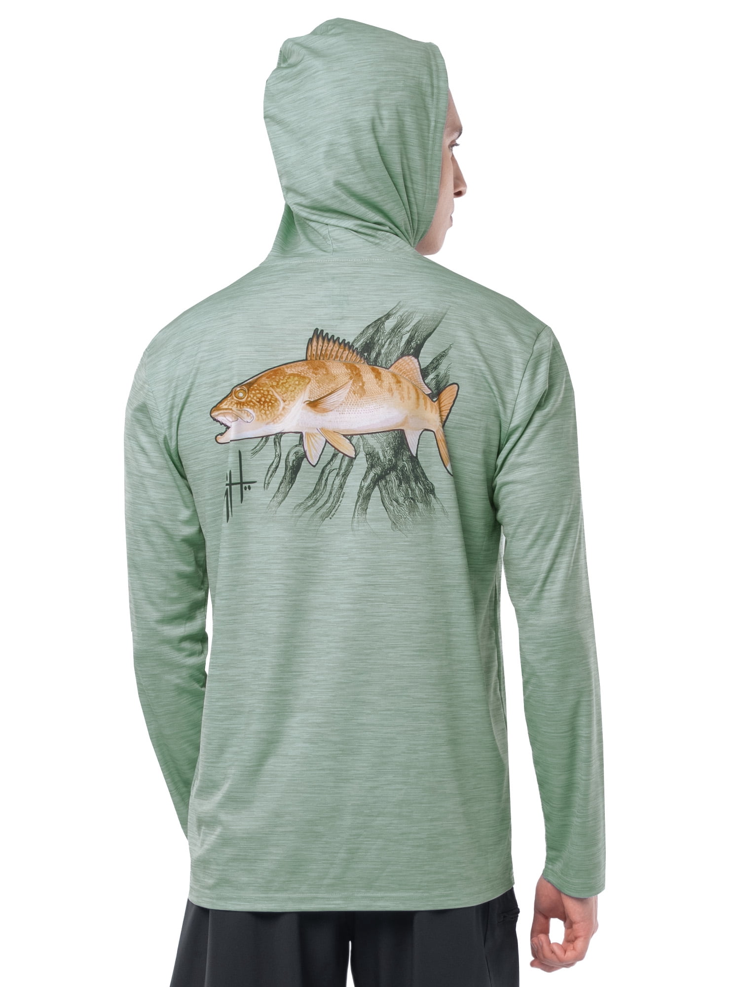 GH BY GUY HARVEY Men's Long Sleeve Sun Protection Walleye Hoodie