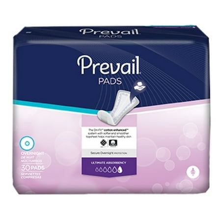 - Prevail Bladder Control Overnight Pad PVX-120 One Size Case of 120, White