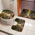 thumbnail image 4 of Brown Trees Bath Mat 3 Piece Bathroom Rug Set, Forest Art Decor Spring Summer Nature Leaf Non Slip Bath Rug Contour Mat and Toilet Lid Cover, Absorbent Shower Mats Soft Bath Rugs and Mats Sets, 4 of 8