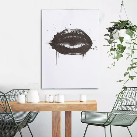 Dilwe Black Lips Canvas Prints on Canvas Wall  Art  D cor 