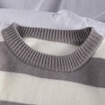 thumbnail image 5 of KDFJPTH Pullover Sweaters for Men Crew Neck Long Sleeve Pullover Knitwear Striped Grey L, 5 of 7