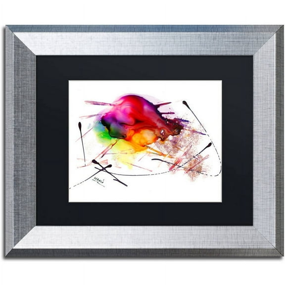 Trademark Fine Art "Abstract 02" Canvas Art by Mako, Black Matte, Silver Frame