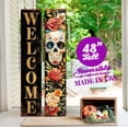 thumbnail image 6 of Vintage Dia de los Muertos Sugar Skull Welcome Porch Sign | Reversible, 6 of 7