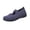 Dark Purple, variant on Women's Comfort Knit Mary Jane Flats, Wide Width, Wide Toe Box, Adjustable Strap, Casual Dress Shoes for All-Day Wear Black