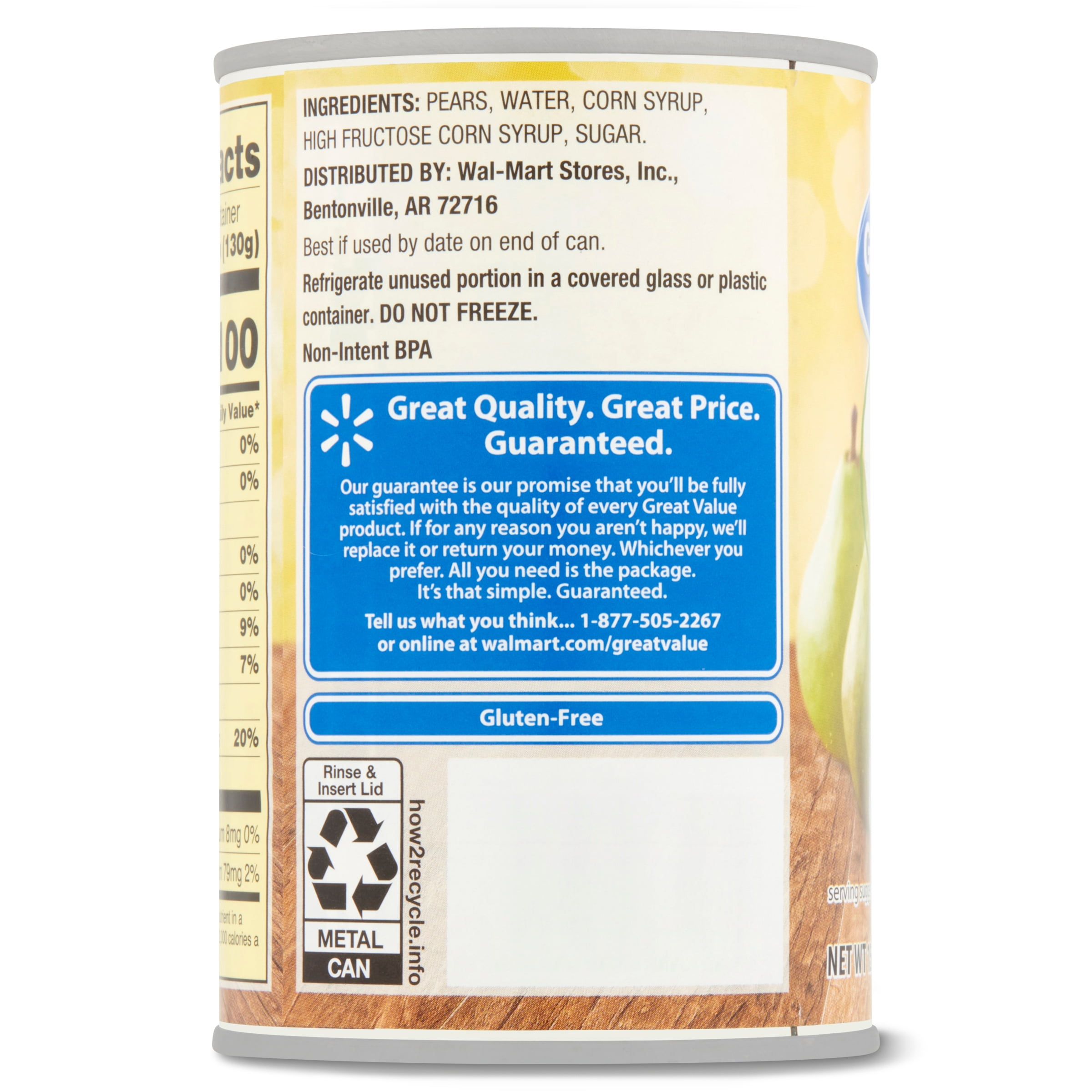 Great Value Pear Slices in Heavy Syrup, 15.25 oz