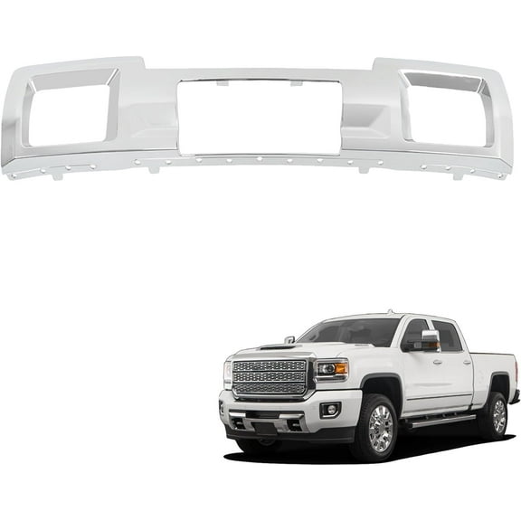 LABLT Front Bumper Skid Plate Chrome Plastic Replacement for 2015-2019 Sierra 2500HD 3500HD 23178964 23178780 GM1053103C
