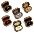 thumbnail image 2 of Vintage Walnut Wood Ring Box Jewelry Display Storage Holder Engagement Wedding~, 2 of 10