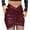 Wine, variant on MOJOGO Women's Faux Leather Skirts Summer High Waiste Bodycon Skirt Classic Pleated Mini Skorts for Daily Wear Black L