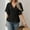 Black, variant on SEMPAI Womens Dressy Flutter Sleeve Summer Tops Button Front V Neck Peplum Blouse Versatile Going Out Casual Shirts