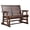 Carbonized, variant on Ktaxon 2 Seater Outdoor Wood Swing Glider Chair with Cup Holder, 48" Patio Glider for Porch, Heavy Duty 800 LBS, Teak