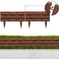 Gpoty Garden Border Edging, Brown bricks Effect Fence in Lawn Edging