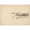 thumbnail image 2 of William Stanley Haseltine 18x14 Gold Ornate Wood Frame and Double Matted Museum Art Print Titled - Rocklined Beach with Distant Boats (Probably 1860-1869), 2 of 4