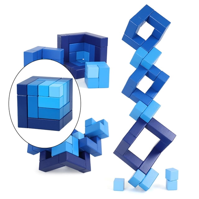 Rompecabezas 3D Bloques de construcción Ladrillos educativos del estrés Juegos Juguete para adultos Azul 2 Salvador Bloques de construcción de cubos