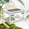 thumbnail image 2 of Plastic Reptile Feeding Box with Wheels,Reptiles Breeding Enclosure Cages Transparent Amphibians Habitat Terrarium Tank Portable Transport Container for Lizard,Bearded Dragon(White), 2 of 10