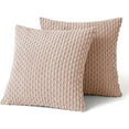 thumbnail image 6 of MIULEE Throw Pillow Covers Soft Corduroy Decorative Set of 2 Boho Striped Pillow Covers Pillowcases Farmhouse Home Decor for Couch Bed Sofa Living Room Spring 20x20 Inch Pink, 6 of 12