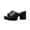 Black, variant on Jamicy Slippers for Women Slide Sandals Fashion Sexy Slip On Strap Gold Platform Block Heel Mules Summer Wedding Party Prom Dress Shoes