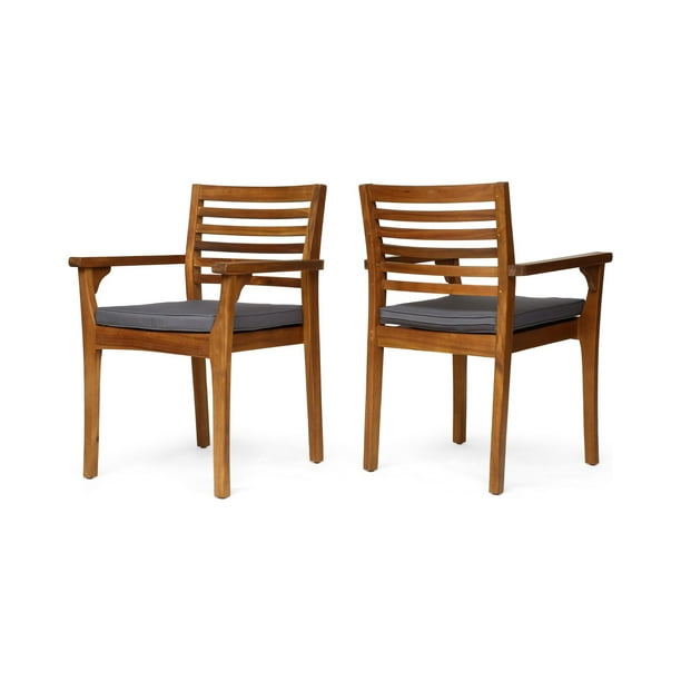 2 Piece Teak Brown Finish Outdoor Furniture Patio Dining Chairs Gray Cushions Com - Gray Teak Patio Dining Chairs 2 Piece Teak Brown Finish Outdoor Furniture Patio Dining Chairs Gray Cushions Com - Gray Teak Patio Dining Chairs