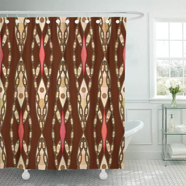 Atabie Pink Inspired Tribal Batik Brown Tan And Beige Chocolate Shower Curtain 60x72 Inch Com Atabie Pink Inspired Tribal Batik Brown, Pink And Brown Shower Curtain