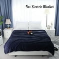 thumbnail image 2 of Unique Bargains Fuzzy Plush Flannel Fleece Throw Blanket Navy Blue 78" x 90", 2 of 8