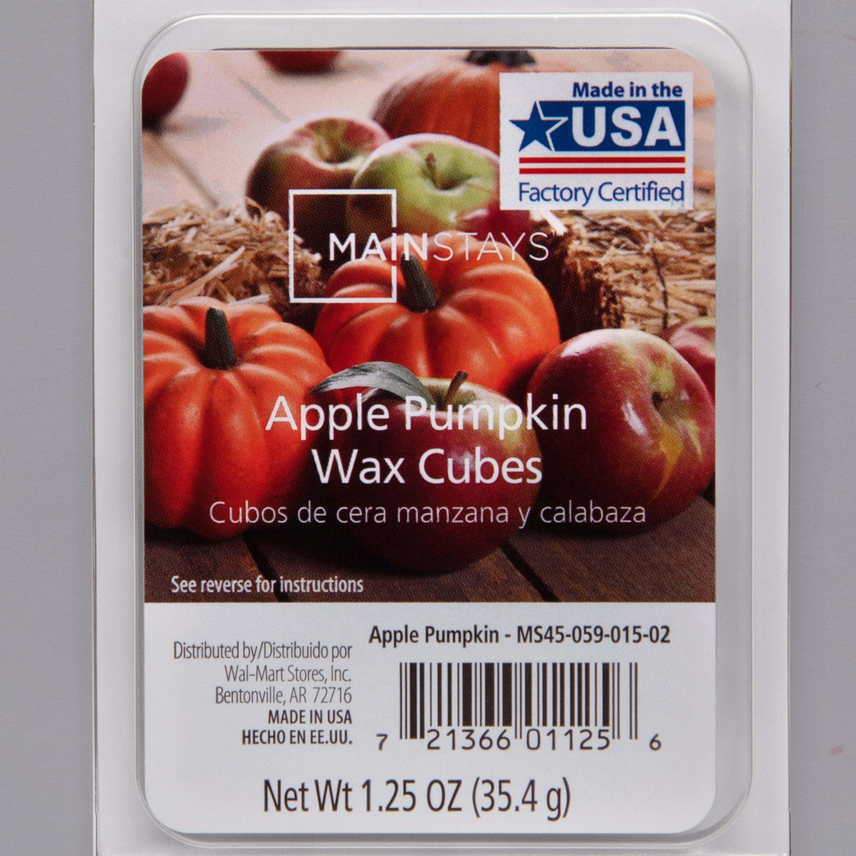 Mainstays 6-Cube Apple Pumpkin Wax Melts, 1.25 oz, Single